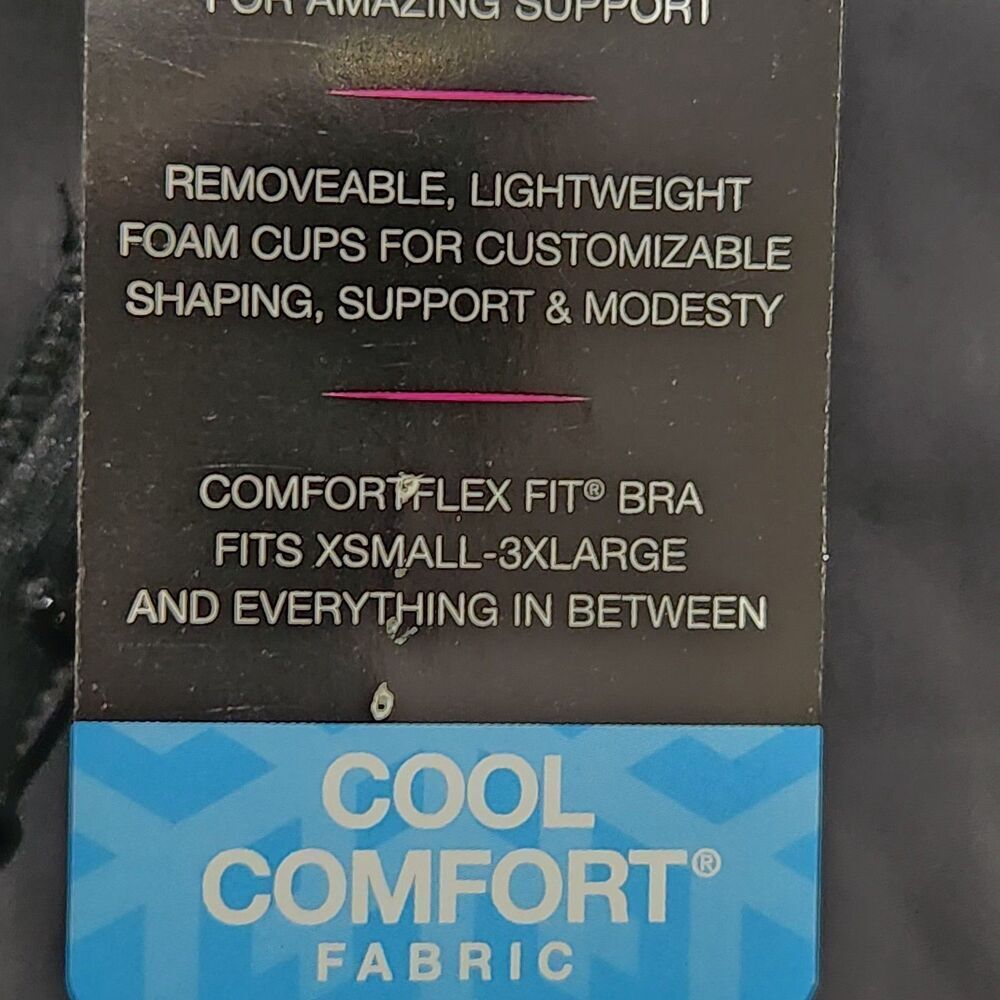 Bali Bra Size 3XL Black Convertible Straps Wireless Stretch Comfort. - Picture 9 of 14